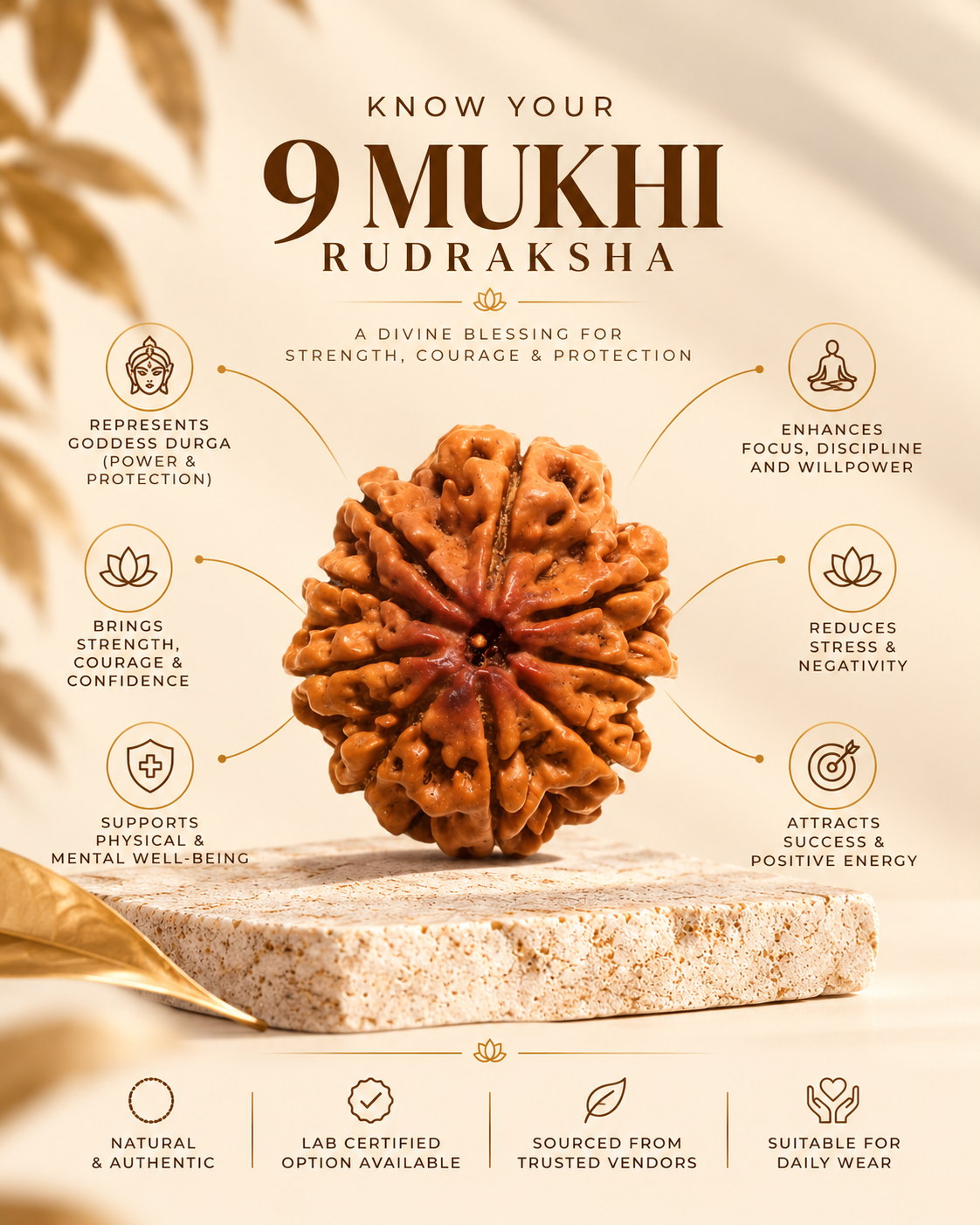 9 Mukhi Rudraksha - Nepali - Image 2