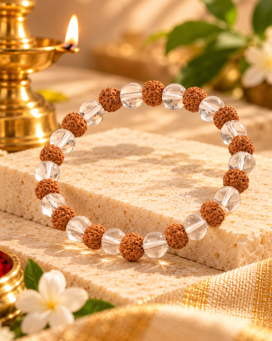 Rudraksha + Crystal Bracelet
