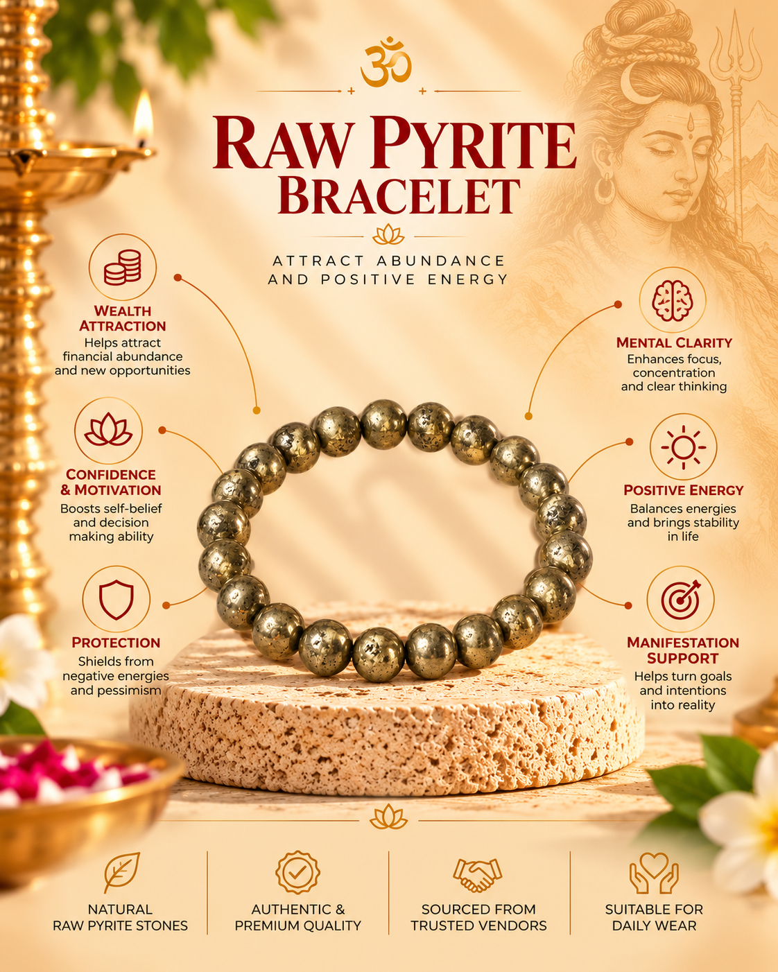 Raw Pyrite Bracelet - Image 2